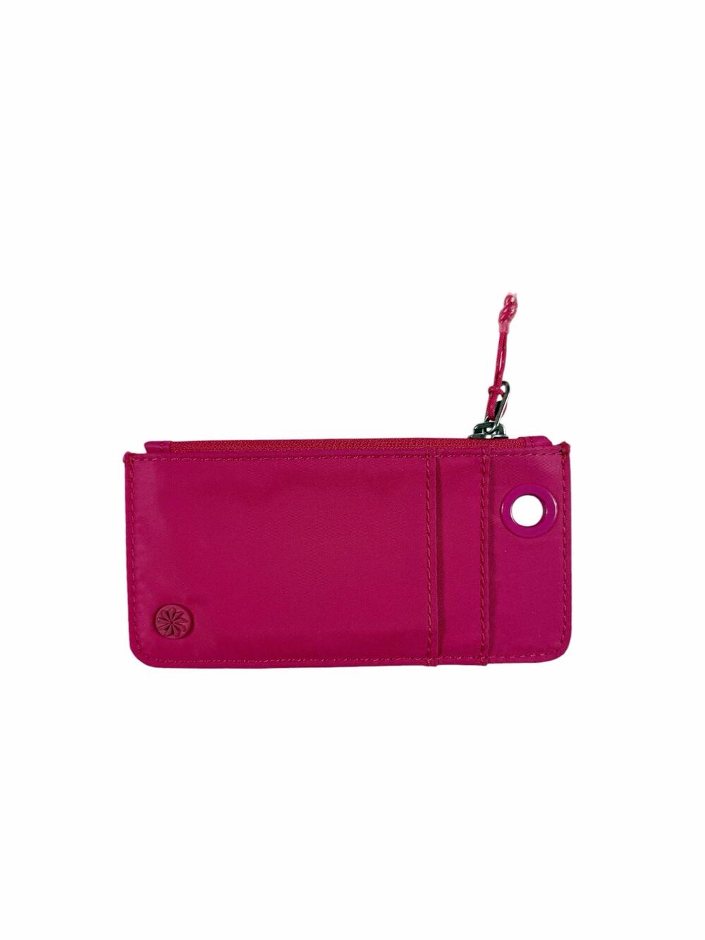 Athleta Coffee Run Wallet 2.0 Hot Pink Zip Card Holder Key Clip Pouch